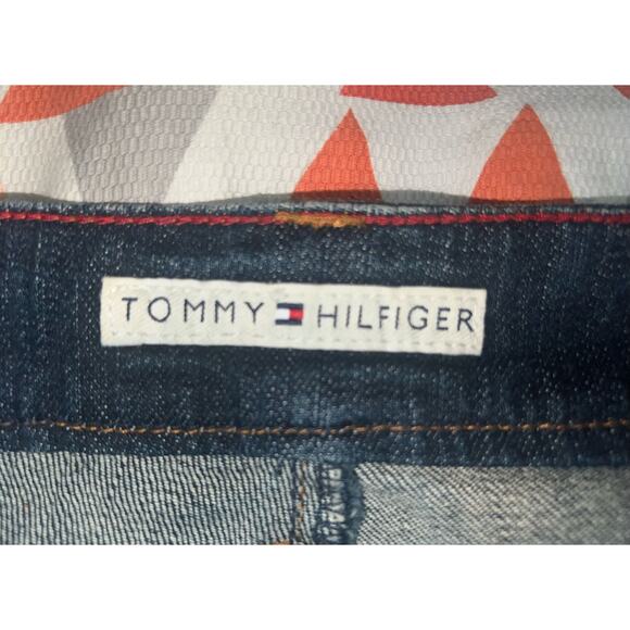 Vintage Tommy Hilfiger Jeans Skirt Size 10 Denim Long Pleated Flare Bottom Maxi - Picture 10 of 11
